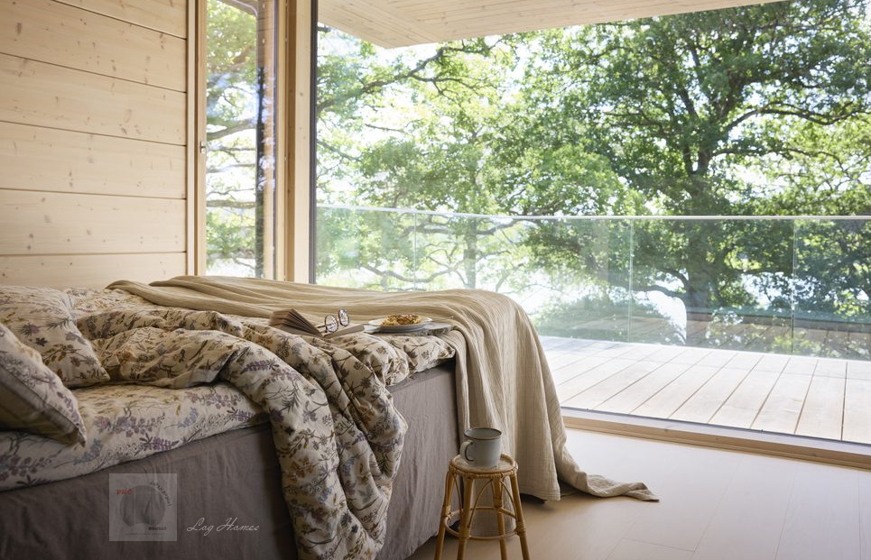 اتاق خواب ویلای چوبی لاگ با پروفیل ماسیو